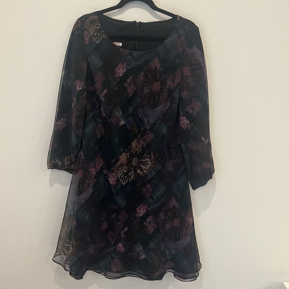 Vintage Geary Roark Mini Dress Long Sleeve Layered Size 10 Whimsigoth Grunge Art